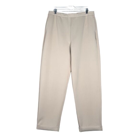 Alieva Pants Womens 2XL Tan Scuba Material‎ Office Career Neutral Minimalist - Picture 1 of 8